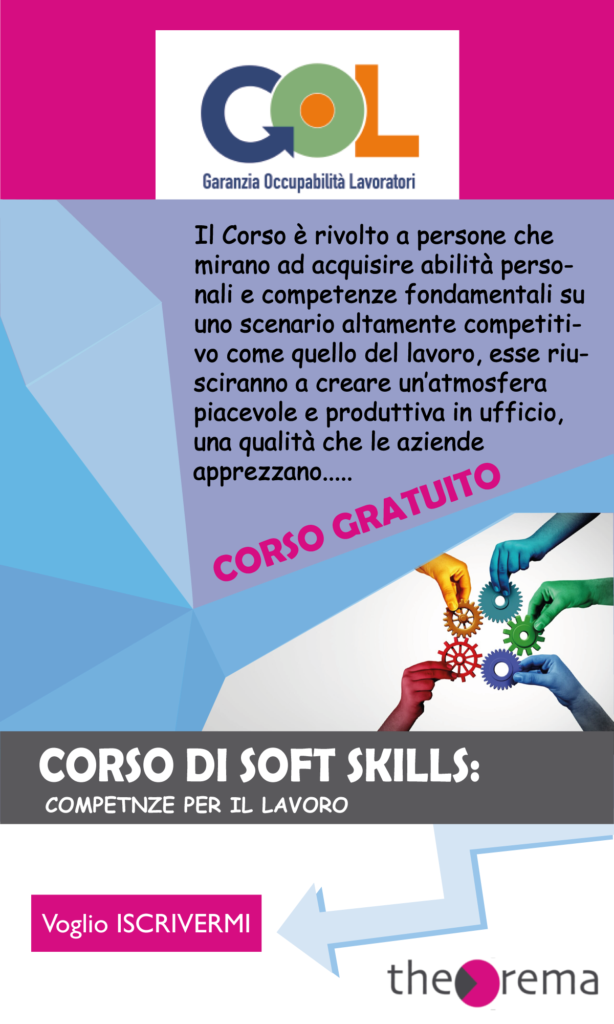 CORSO SOFT SKILLS: COMPETENZE PER IL LAVORO