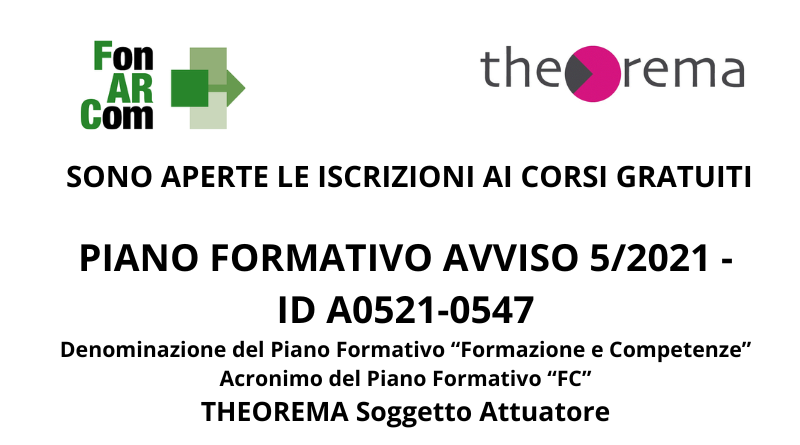 PIANO FORMATIVO AVVISO 5/2021 id A0521-0547